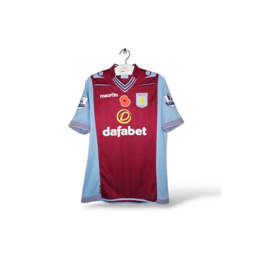 Macron Original Macron-Spielertrikot von Aston Villa aus der Saison 2013/14, getragen und signiert Macron Original Macron-Spielertrikot von Aston Villa aus der Saison 2013/14, getragen und signiert