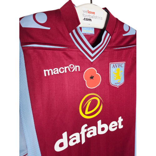 Macron Original Macron-Spielertrikot von Aston Villa aus der Saison 2013/14, getragen und signiert Macron Original Macron-Spielertrikot von Aston Villa aus der Saison 2013/14, getragen und signiert