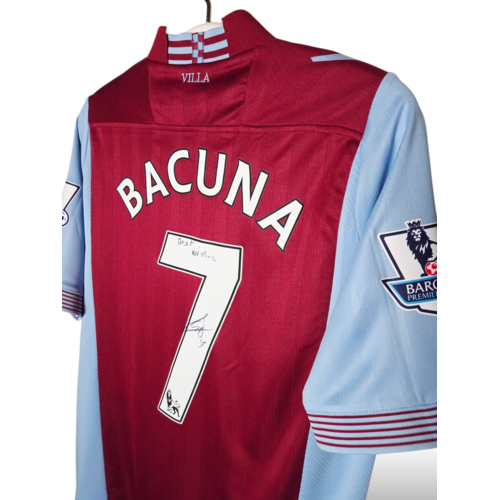 Macron Original Macron-Spielertrikot von Aston Villa aus der Saison 2013/14, getragen und signiert Macron Original Macron-Spielertrikot von Aston Villa aus der Saison 2013/14, getragen und signiert