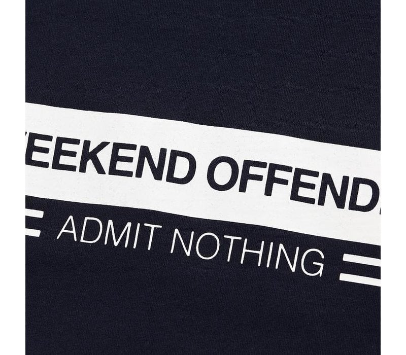 Weekend Offender W.O.A.N. chest stripe t-shirt Navy