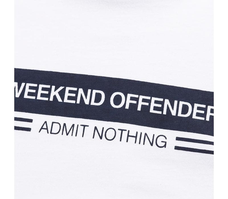 Weekend Offender W.O.A.N. chest stripe t-shirt White