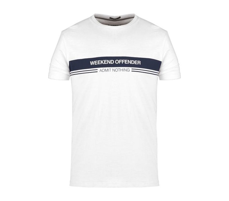 Weekend Offender W.O.A.N. chest stripe t-shirt White