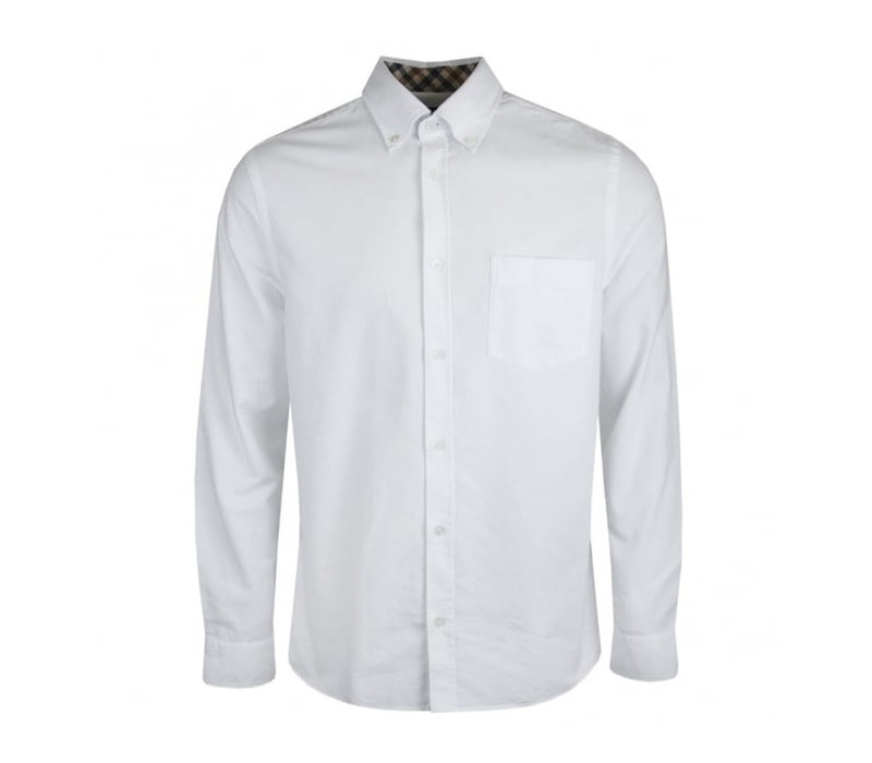 Aquascutum bevan classic oxford long sleeve shirt White