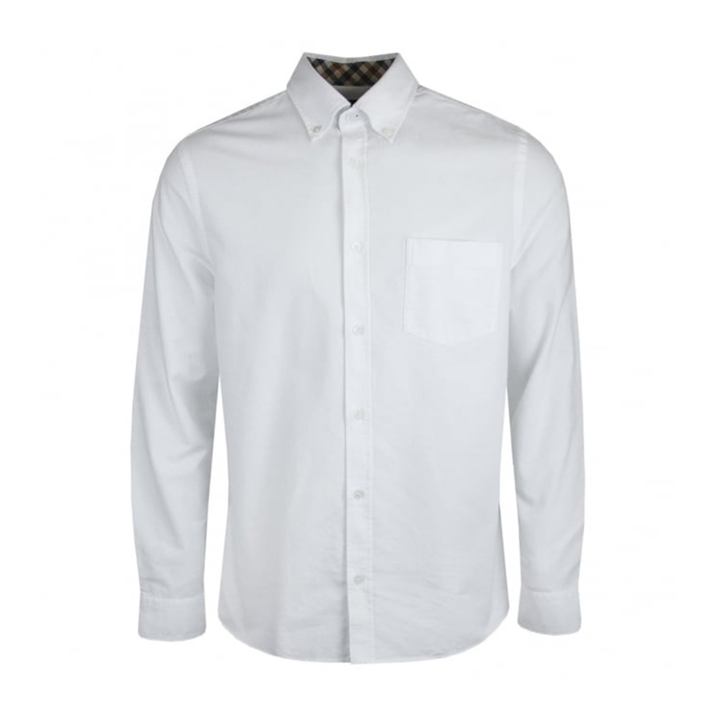 Aquascutum bevan classic oxford long sleeve shirt White - Archivio85