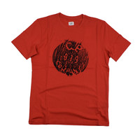 C.P. Company jersey 30/1 button print crew t-shirt Red