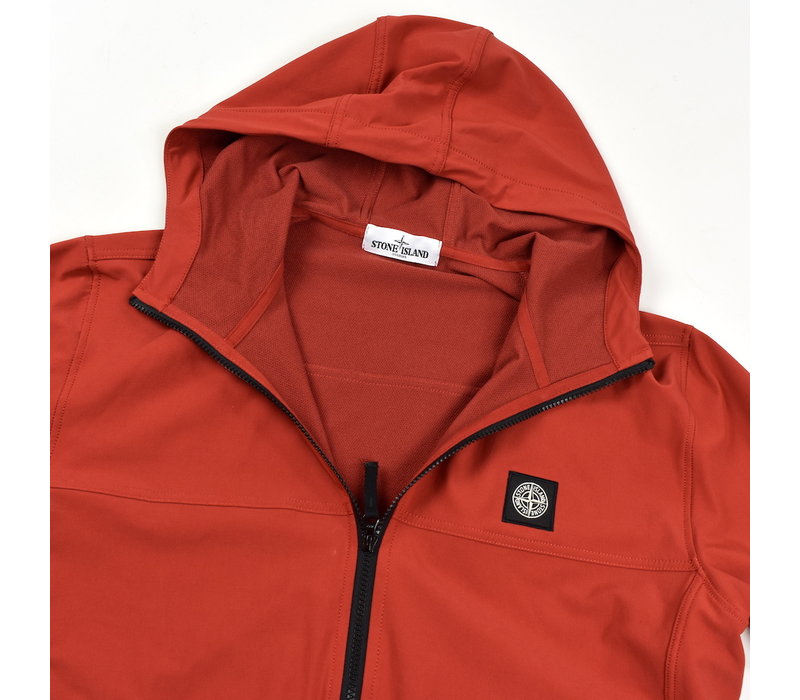 Stone Island red light soft shell-r hooded jacket XXL