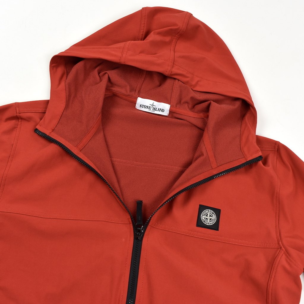 stone island red parka