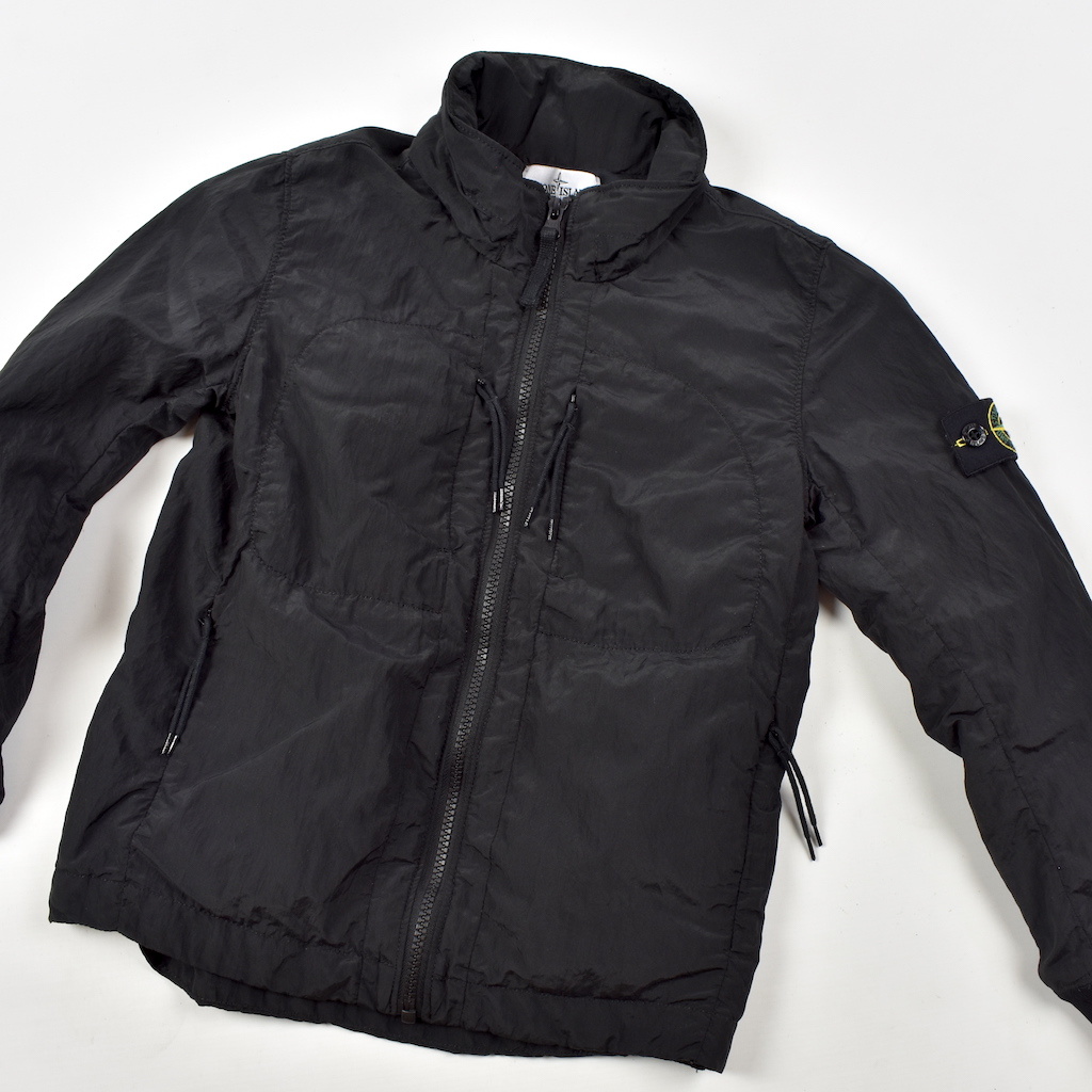 Stone Island junior black reflective logo overshirt jacket age 8 -  Archivio85