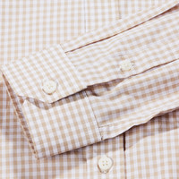 Weekend Offender Gingham check long sleeve shirt Stone/White