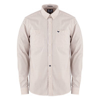 Weekend Offender Gingham check long sleeve shirt Stone/White