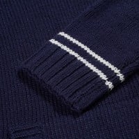 Weekend Offender Lugo full zip knit sweater Navy