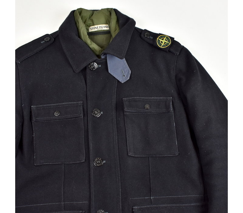Stone Island black panno speciale shoulder badge field jacket XXL