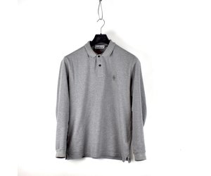 stone island long sleeve polo grey