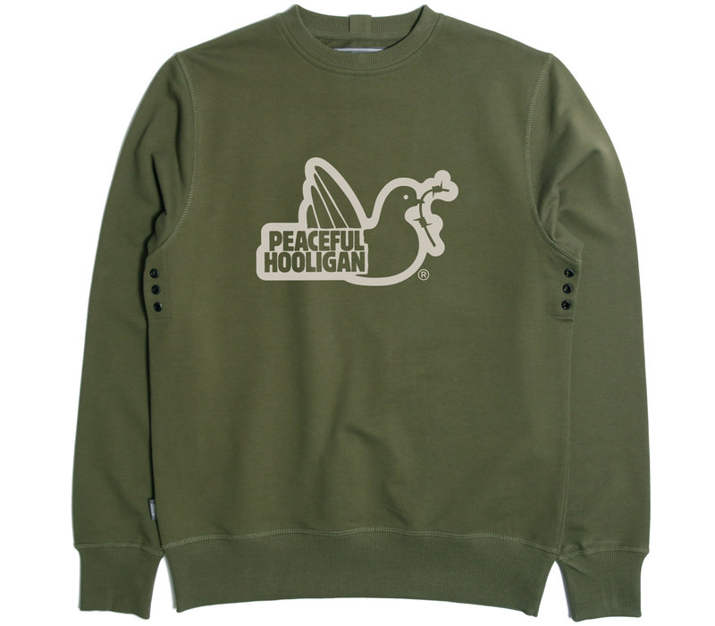 Peaceful Hooligan Outline sweatshirt Olive