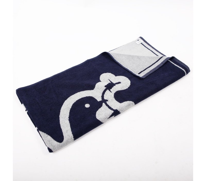 Peaceful Hooligan Dove logo beach towel Navy