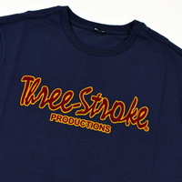 Three Stroke Productions classic flock print t-shirt Navy