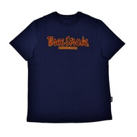 Three Stroke Productions classic flock print t-shirt Navy