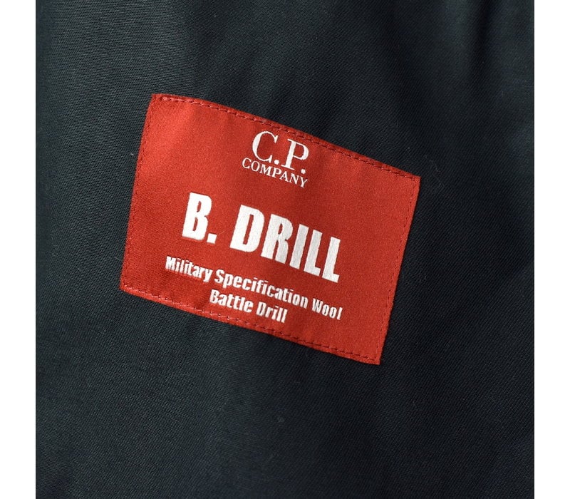 C.P. Company black b drill wool hooded parka 54
