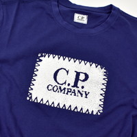 C.P. Company jersey 30/1 label print crew t-shirt Blueprint