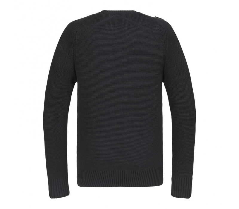 MA.STRUM Milano knit crew neck Jet Black