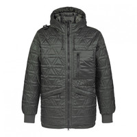 MA.STRUM polygon quilt hooded jacket Oil Slick Green