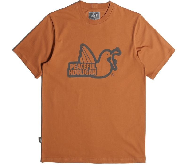 Peaceful Hooligan Outline t-shirt Rust Orange