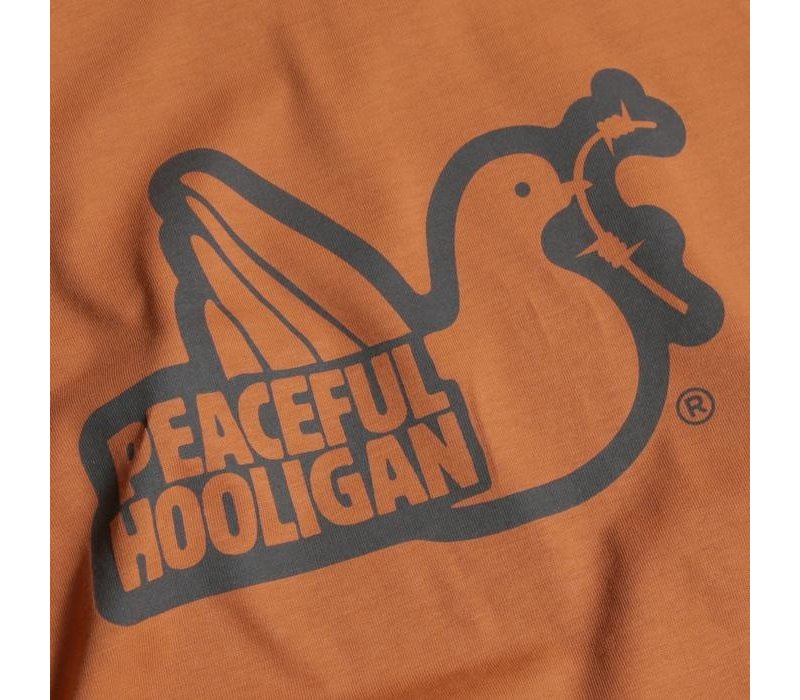 Peaceful Hooligan Outline t-shirt Rust Orange