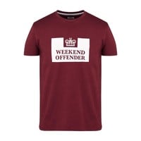 Weekend Offender Prison logo t-shirt Burgundy Red