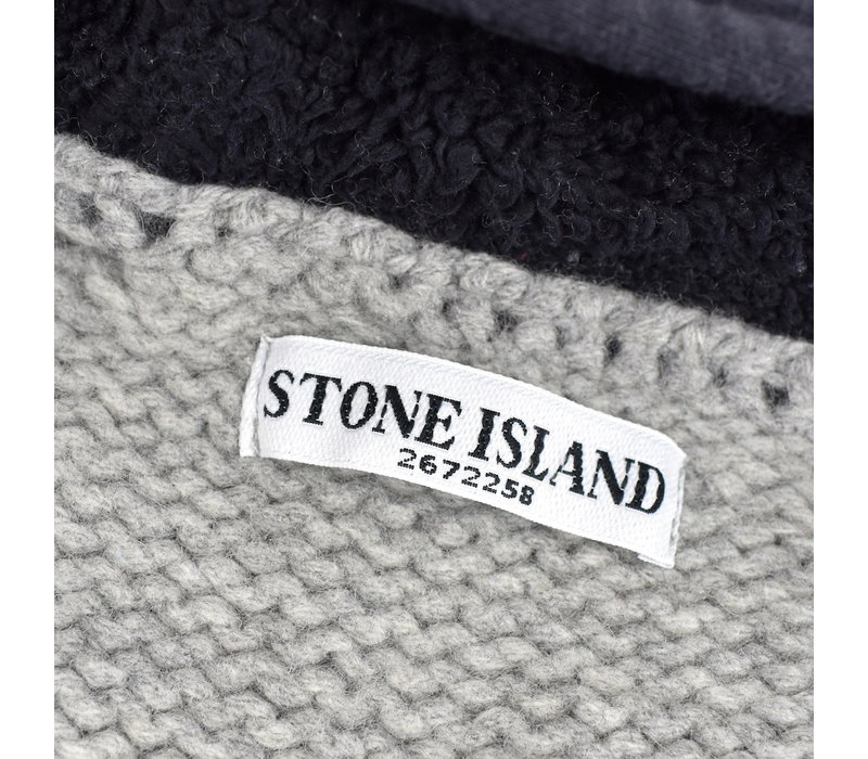 Stone Island grey heavy wool hooded knit XL