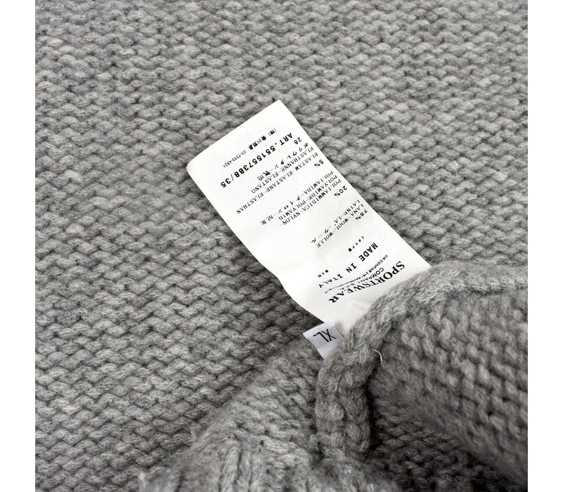 Stone Island grey heavy wool hooded knit XL