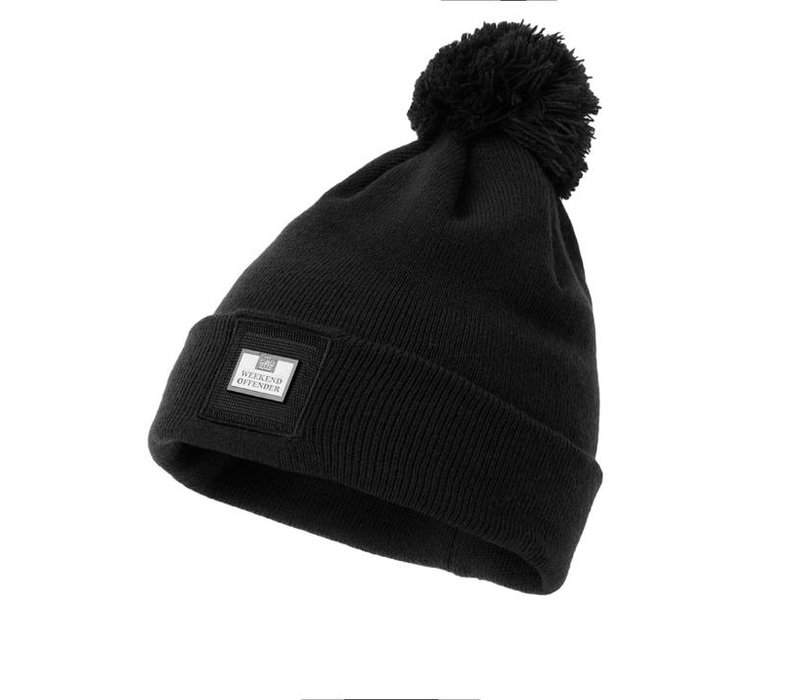 Weekend Offender Zambada knit bobble beanie hat Black