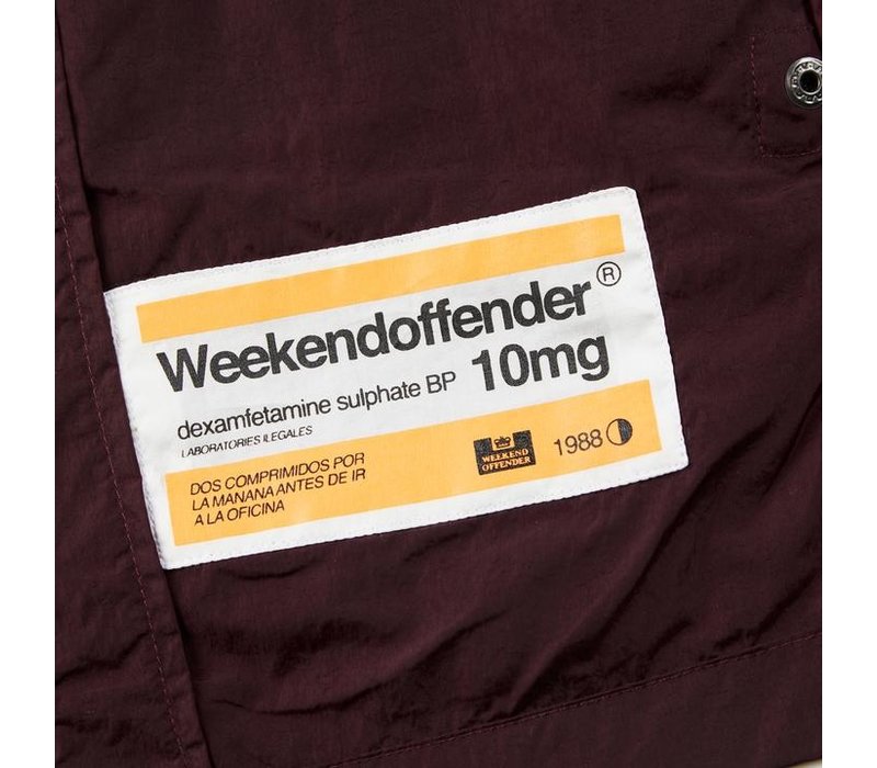 Weekend Offender Vinnie overshirt jacket Burgundy Red