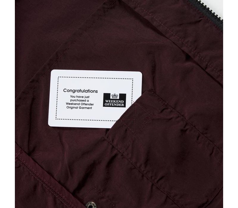 Weekend Offender Vinnie overshirt jacket Burgundy Red