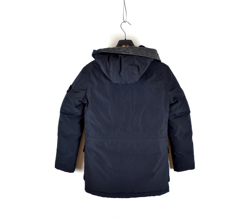 Stone Island junior navy micro reps hooded parka age 12