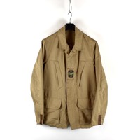 Stone Island brown david microfiber chest badge blazer jacket XL