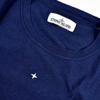Stone Island Marina navy slub cotton jersey short sleeve t-shirt L