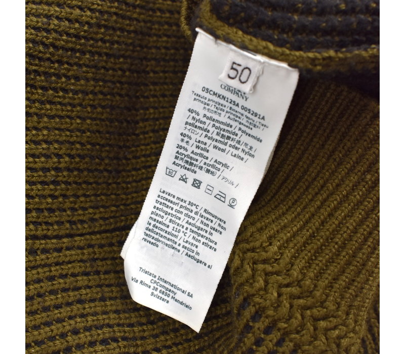 C.P. Company olive green wool lens crew knit size 50
