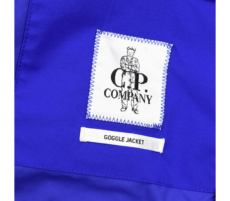 C.P. Company blue pro-tek utility mille miglia goggle hood anorak