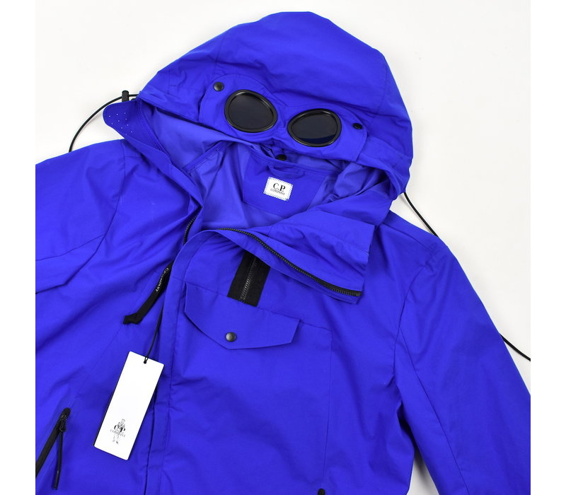 C.P. Company blue pro-tek utility mille miglia goggle hood anorak