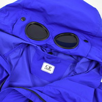 C.P. Company blue pro-tek utility mille miglia goggle hood anorak