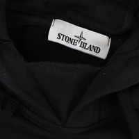 Stone Island black hooded patch program sweatshirt S