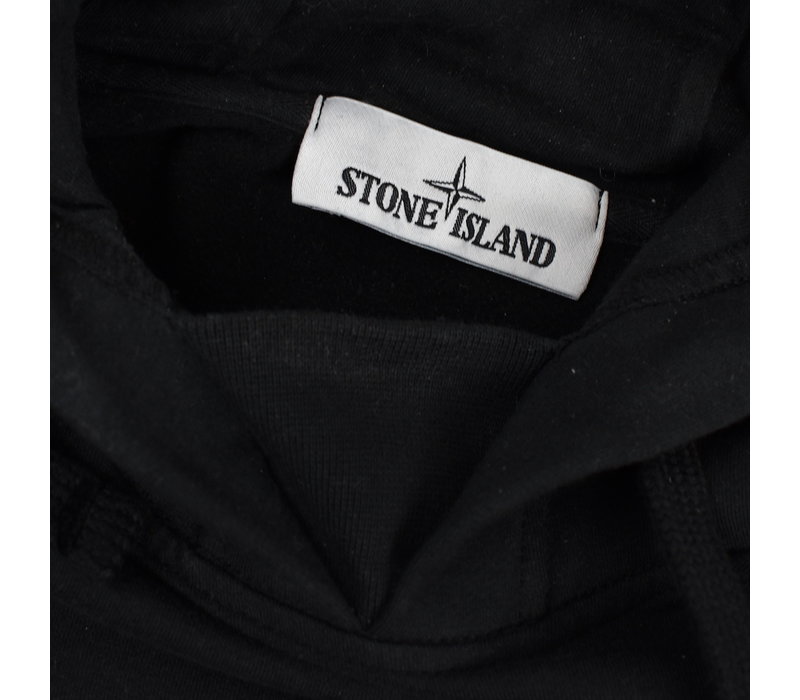 Stone Island black hooded patch program sweatshirt L