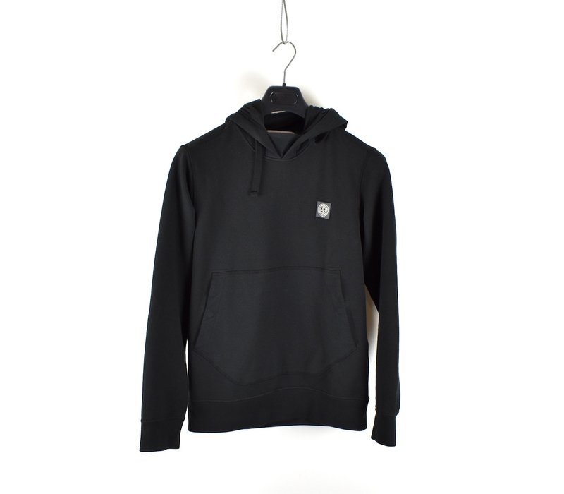 Stone Island black hooded patch program sweatshirt L