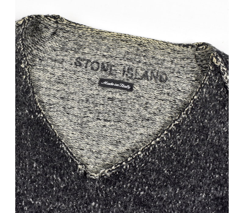 Stone Island dark grey felted lana crew neck knit XL