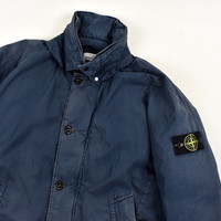 Stone Island blue 50 fili resinata down-tc trench coat XL