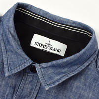 Stone Island blue chambray cotton long sleeve shirt S