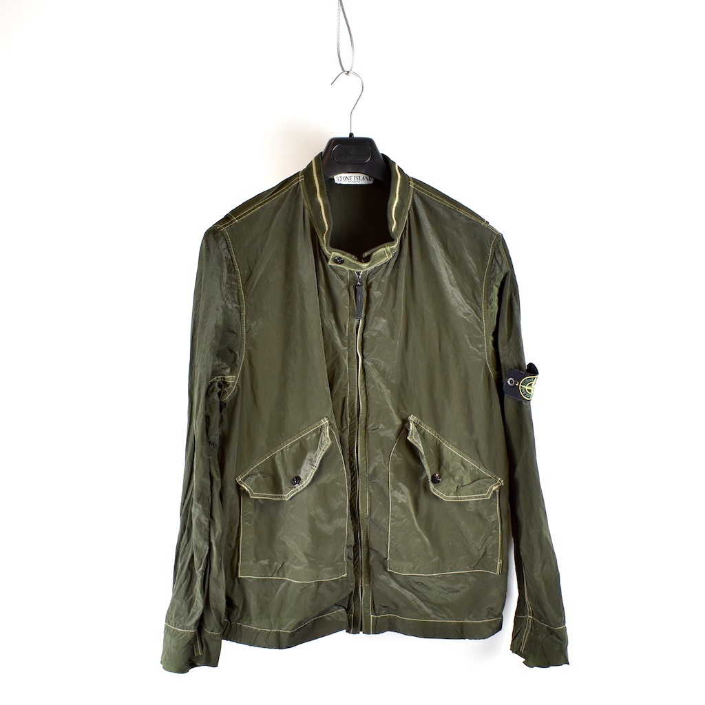 Graf Uitbreiding gevolgtrekking Stone Island green nylon metal biker jacket XL - Archivio85