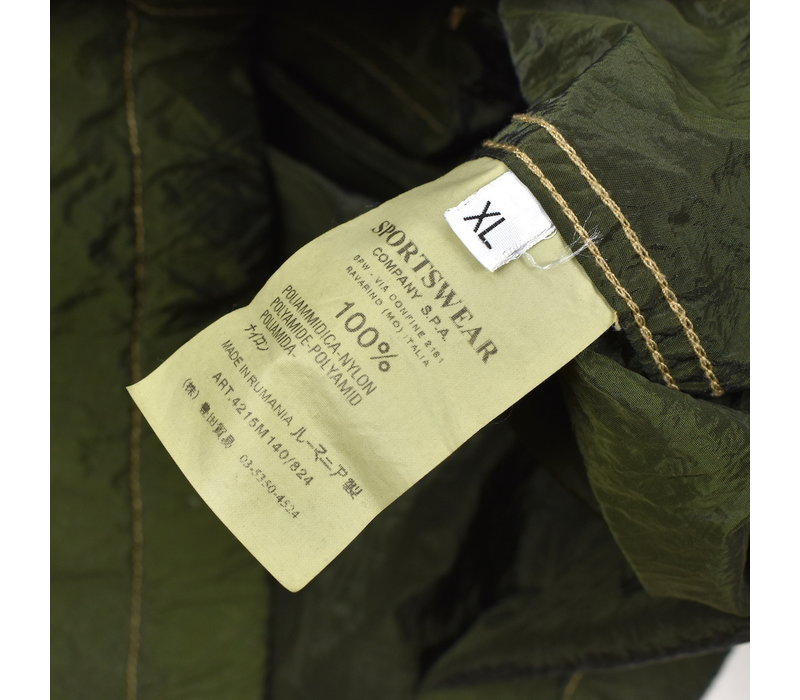 Stone Island green nylon metal biker jacket XL