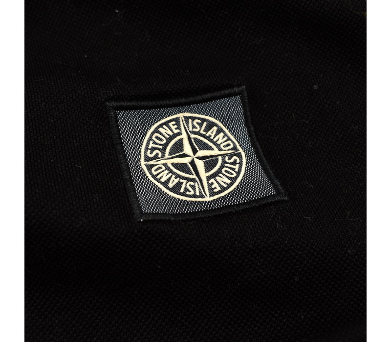 Stone Island black pique short sleeve patch program t-shirt S