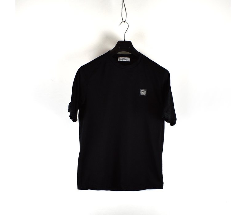 Stone Island black pique short sleeve patch program t-shirt S